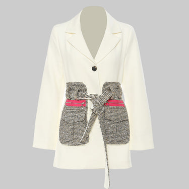 Autumn Winter Personalized Design Special Material Eye Catching Mid ength Blazer